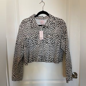 NWT Womens XL Candies crop leopard jacket